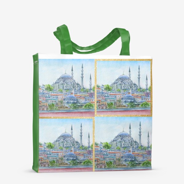 Сумка-шоппер &laquo;паттерн Турция, город Стамбул, мечеть Сулеймание, ислам&raquo;
