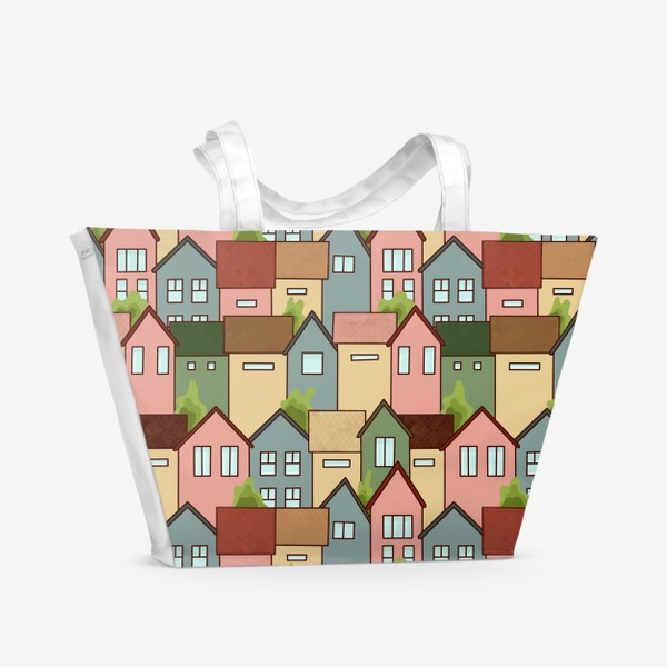 Пляжная сумка «Город, дома, квартиры.»