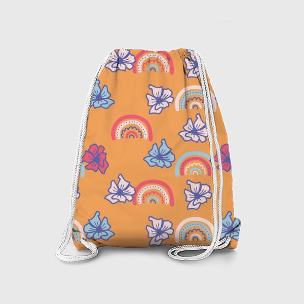 Рюкзак «Радуги и цветы, оранжевый»