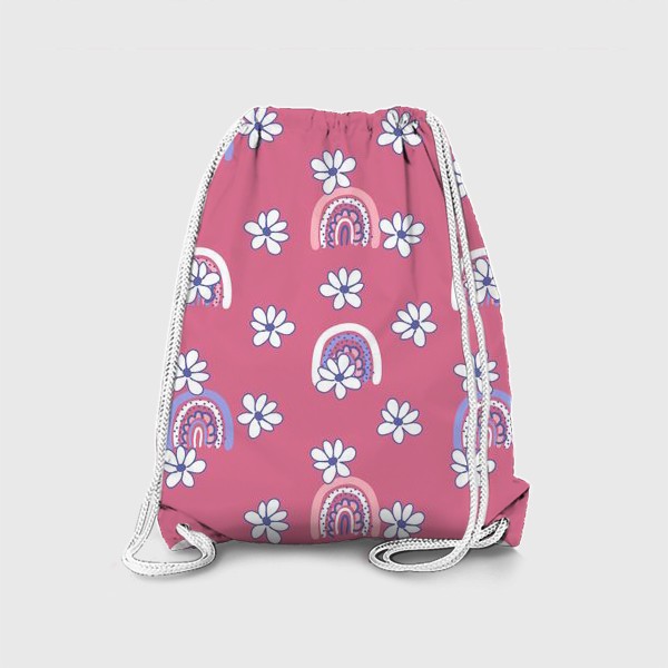 Рюкзак «Радуги и цветы, розовый»