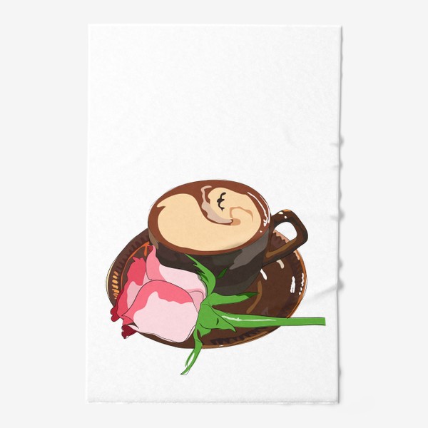 Полотенце «Кофе с розой»