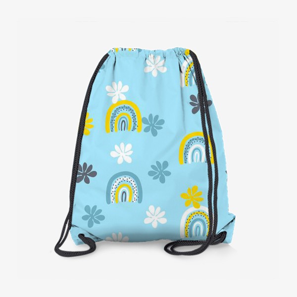 Рюкзак «Радуги и цветы, голубой»