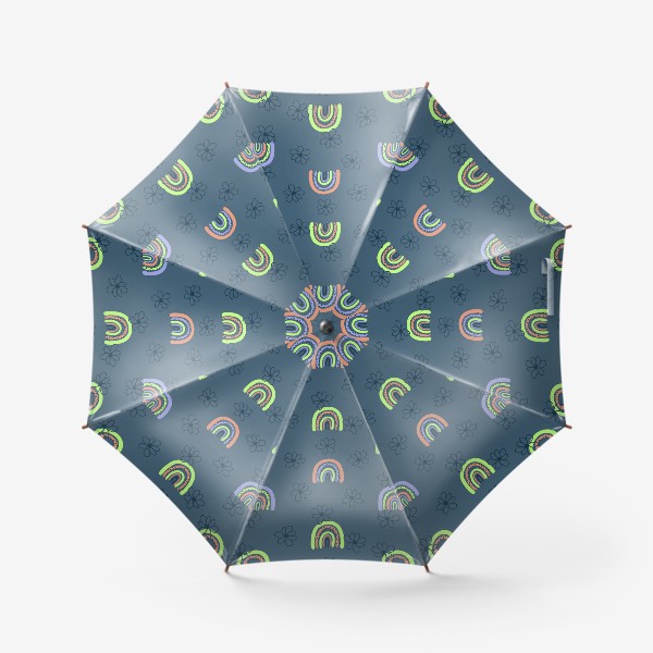 Зонт «Радуги и цветы, темный»
