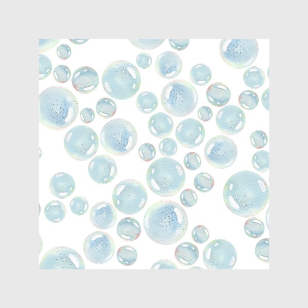 Скатерть «Голубые пузыри, пузырики. Акварель»