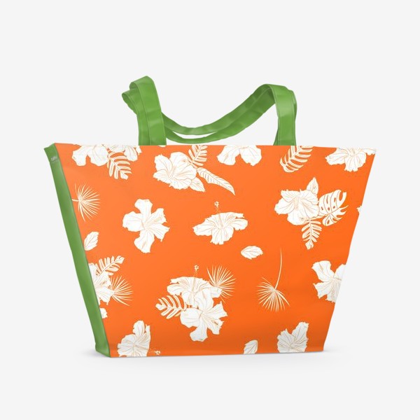 Пляжная сумка «тропики, цветы и пальмы»