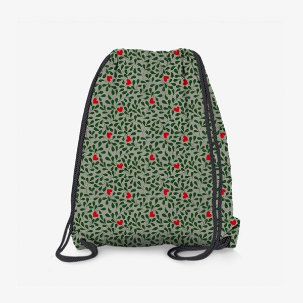 Рюкзак «Зеленые веточки с сердечками»