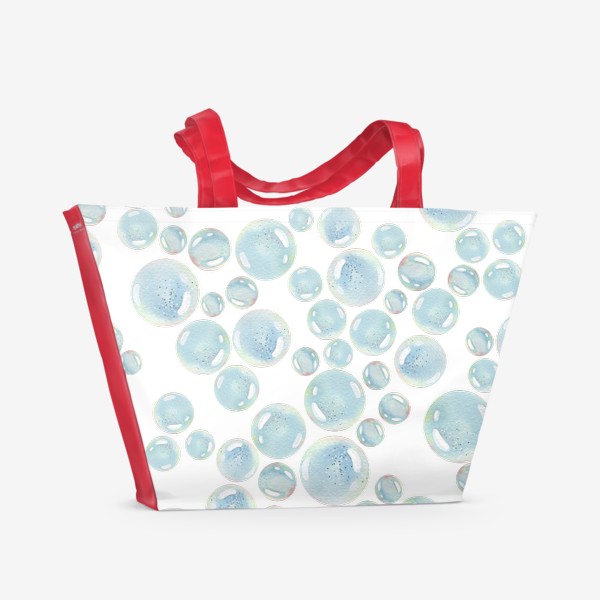 Пляжная сумка &laquo;Голубые пузыри, пузырики. Акварель&raquo;