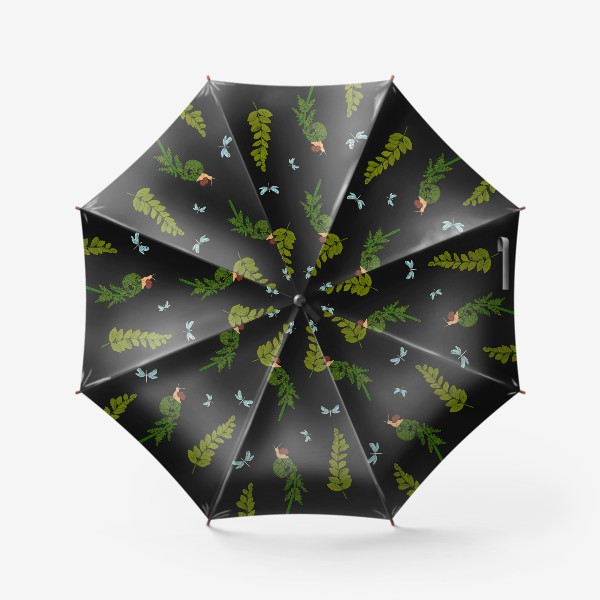 Зонт «папоротник и стрекоза»