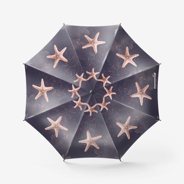 Зонт «Морские звезды. Акварель, паттерн.»