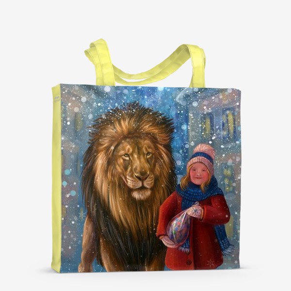 Сумка-шоппер «Девочка и ее лев.»