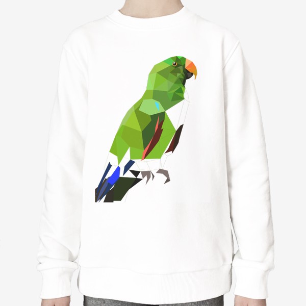 Свитшот «Ааа, и зелёный попугай! Благородный зелёно-красный попугай, птицы Бразилии»