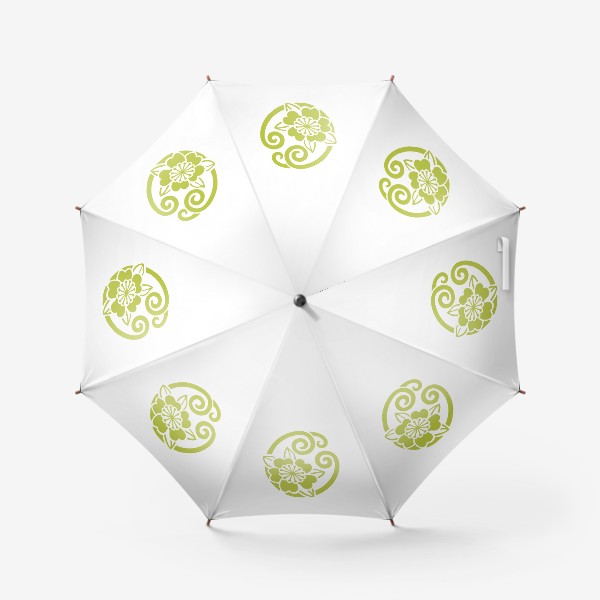 Зонт «Японский цветочный герб на каждый день. 8 января, цветок - камелия китайская (camelia sinensis)»