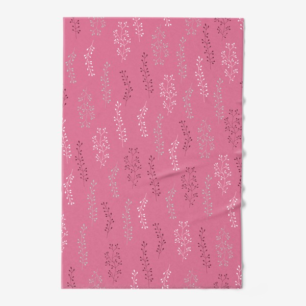 Полотенце «Веточки на розовом фоне»