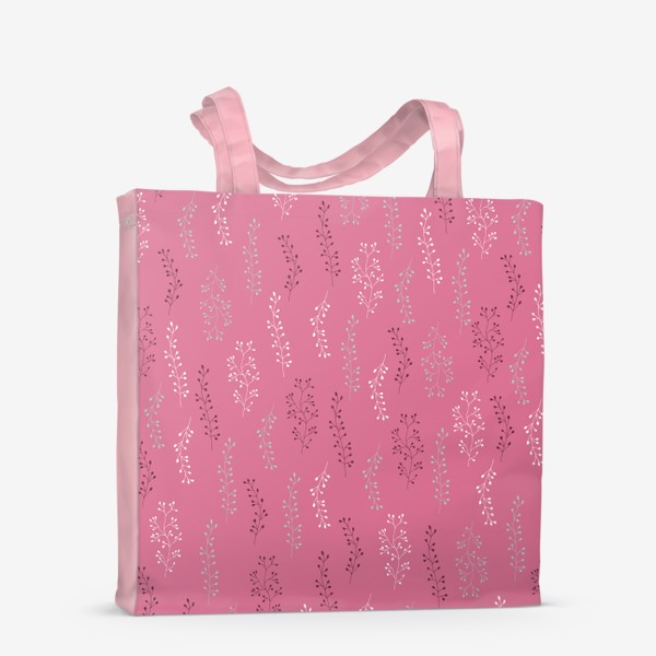 Сумка-шоппер «Веточки на розовом фоне»