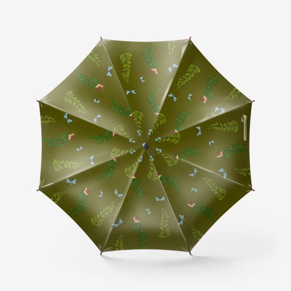 Зонт «лесной с папортником и улитками»