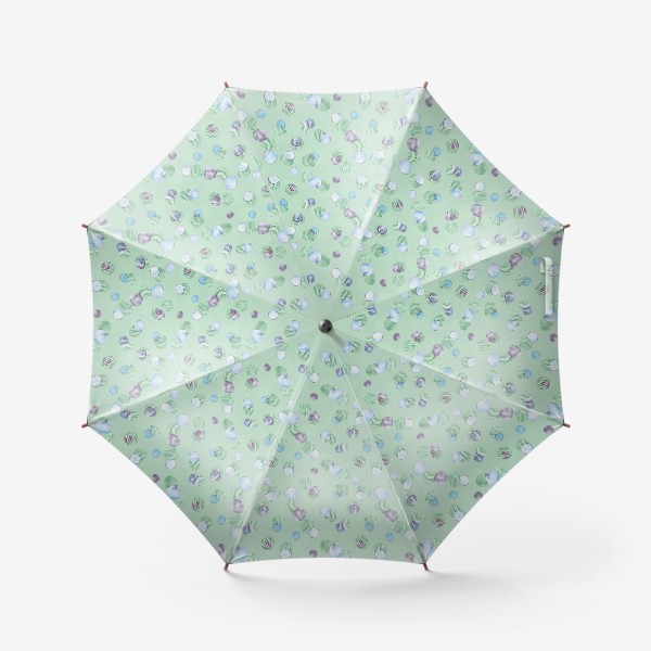 Зонт «Текстурные круги на зеленом фоне. Пайетки. Конфетти»