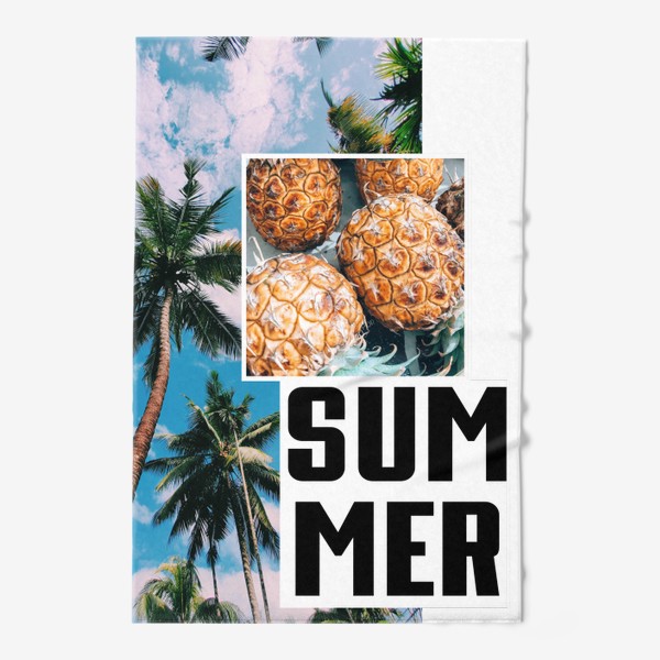 Полотенце «Лето. Summer. Пальмы. Ананас»
