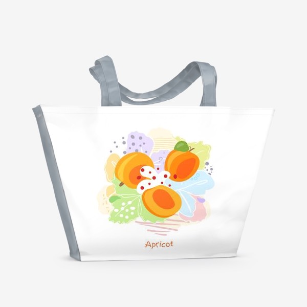 Пляжная сумка «Абрикосы. Свежие фрукты. Минимальный стиль.»