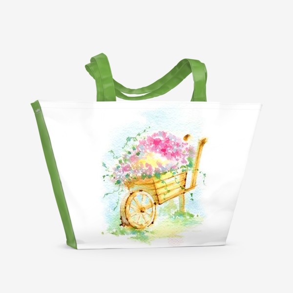 Пляжная сумка «Цветы на даче»
