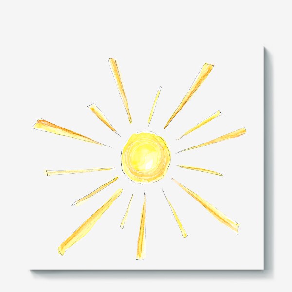 Холст «Солнце с лучами, детский принт»