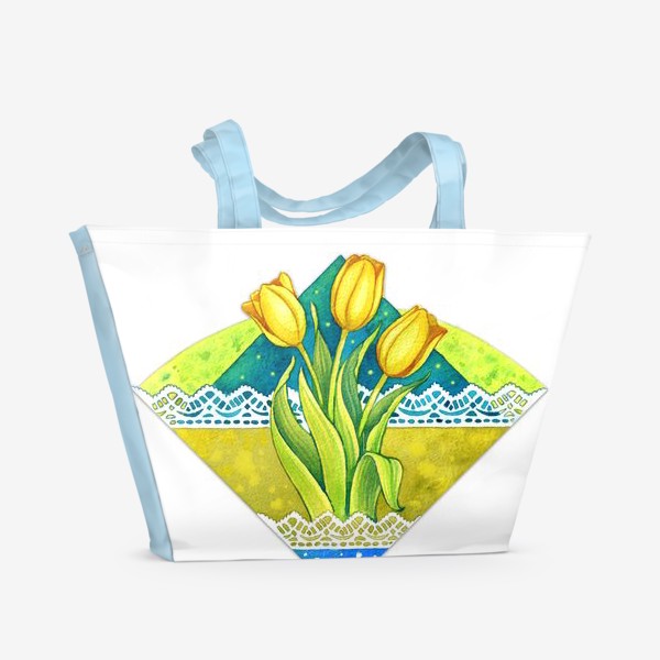 Пляжная сумка «Цветы Тюльпаны»
