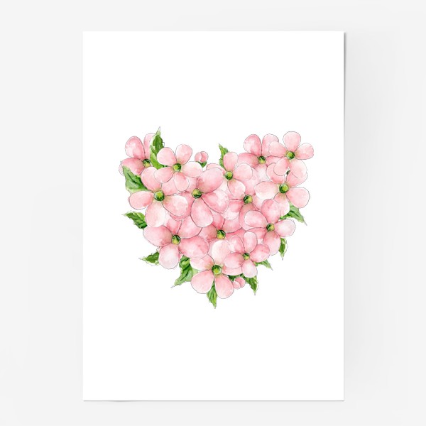 Постер «Сердце из розовых цветов»