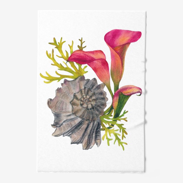 Полотенце «Ракушка Каллы Цветы Морской Запах моря »