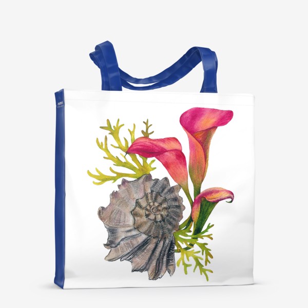 Сумка-шоппер «Ракушка Каллы Цветы Морской Запах моря »