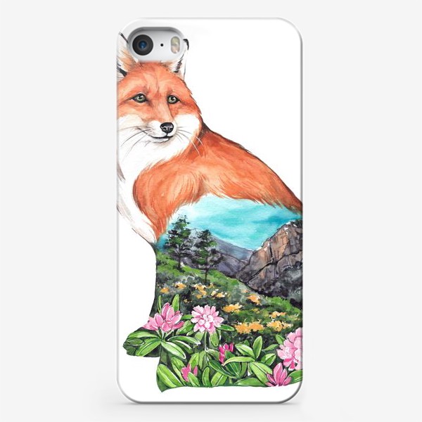 Чехол iPhone «Лисичка и тропический лес»