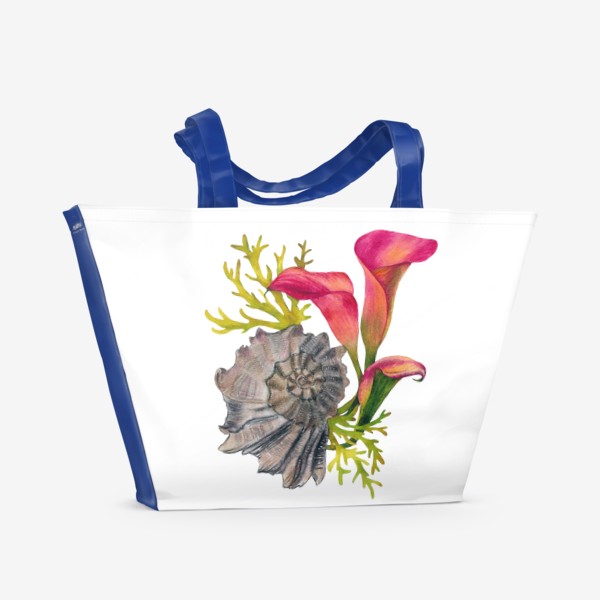 Пляжная сумка «Ракушка Каллы Цветы Морской Запах моря »