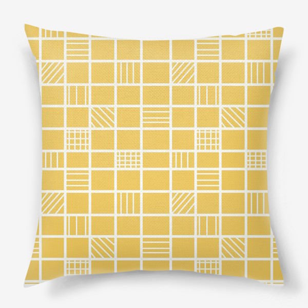 Подушка «Геометрический узор на жёлтом фоне»