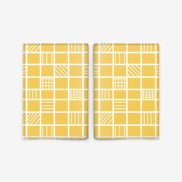 Обложка для паспорта «Геометрический узор на жёлтом фоне»