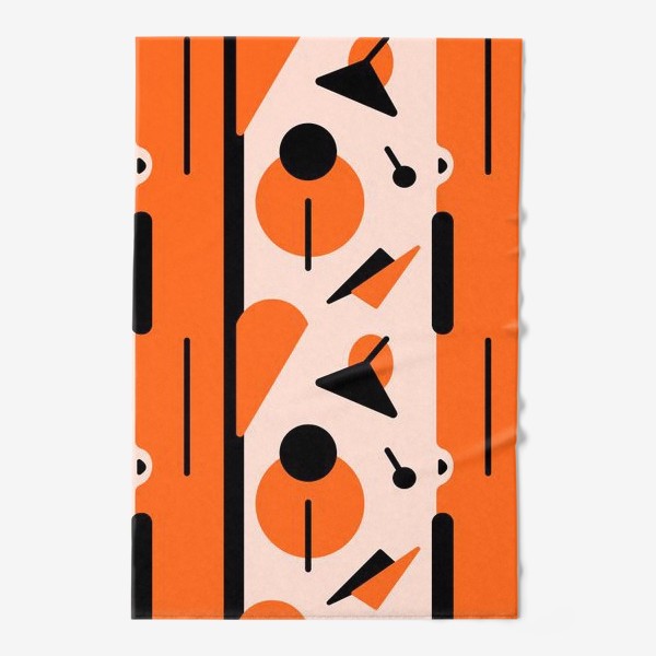 Полотенце «Чёрные и оранжевые фигуры»