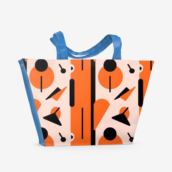 Пляжная сумка «Чёрные и оранжевые фигуры»