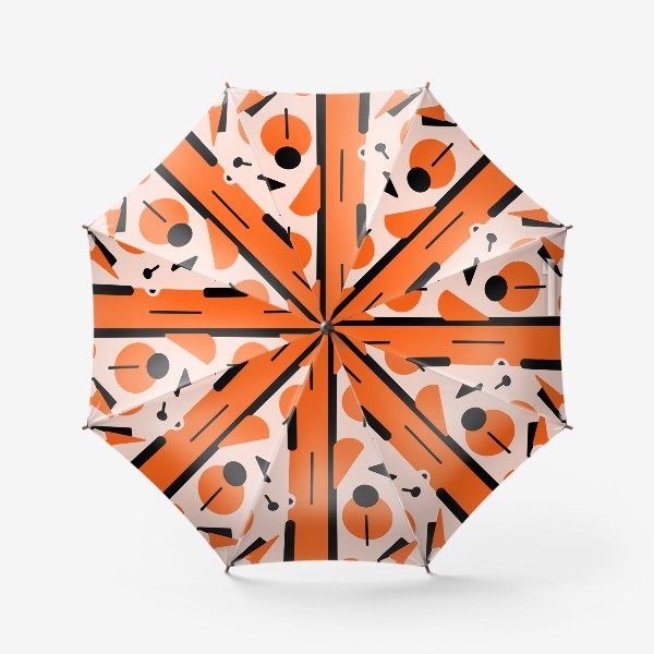 Зонт «Чёрные и оранжевые фигуры»