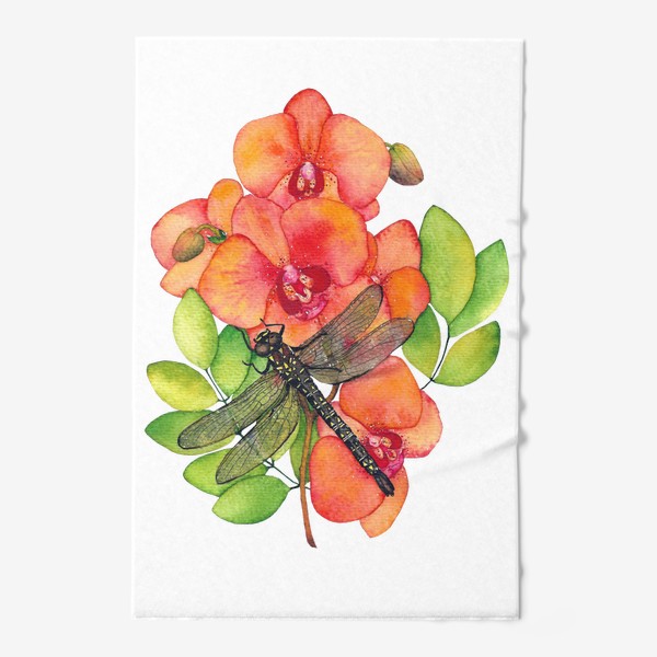 Полотенце «Орхидея и стрекоза»