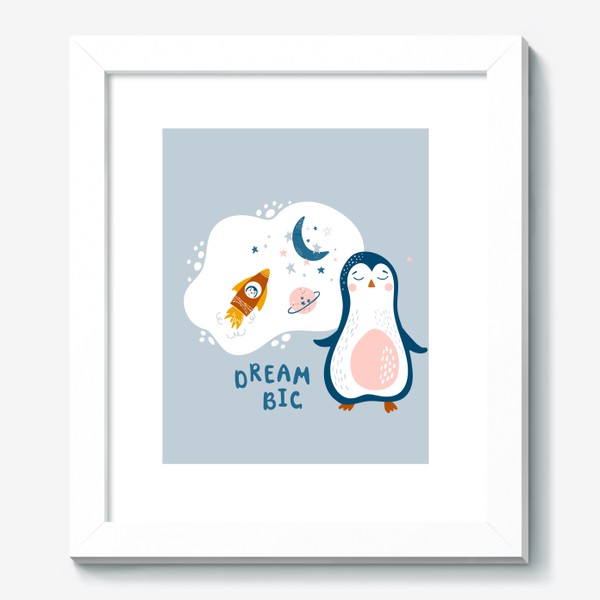 Картина «Милый детский принт с пингвином»