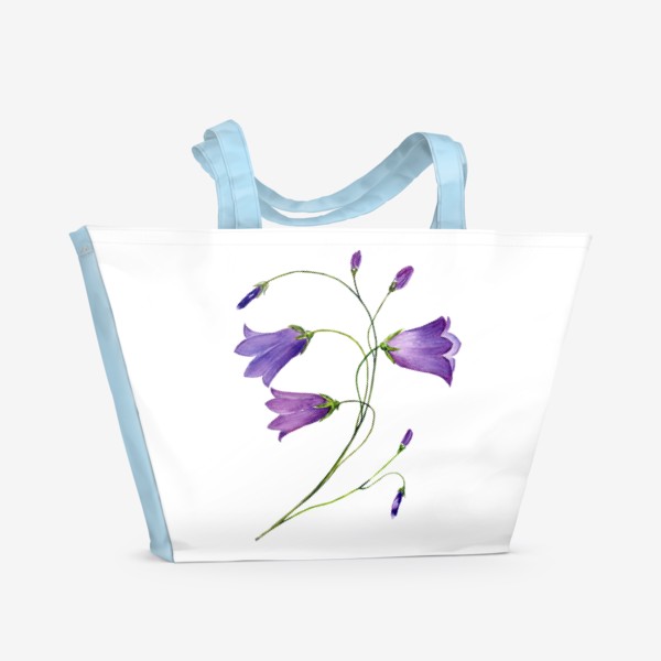 Пляжная сумка «Колокольчик. Голубые цветы. в подарок. »