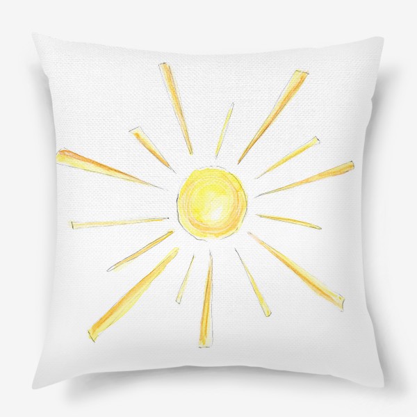 Подушка «Солнце с лучами, детский принт»