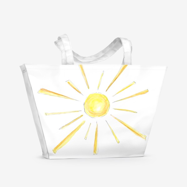 Пляжная сумка &laquo;Солнце с лучами, детский принт&raquo;