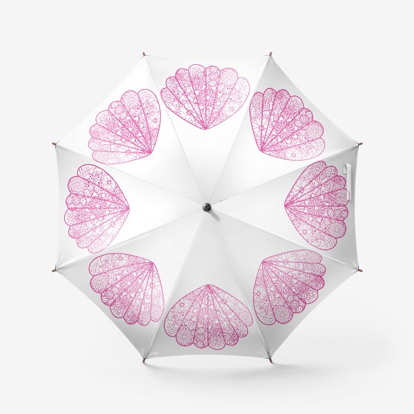 Зонт «Ракушка с цветочным узором зентангл»