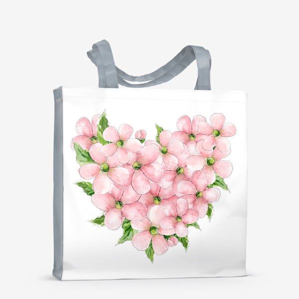 Сумка-шоппер «Сердце из розовых цветов»