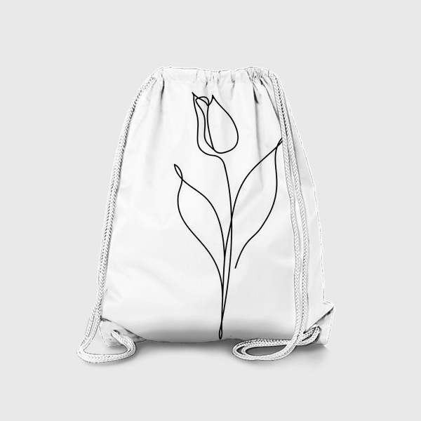 Рюкзак «Тюльпан. Цветок  в стиле Line art.»