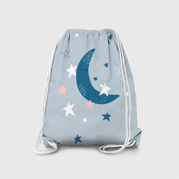 Рюкзак «Космический принт с луной и звездами»