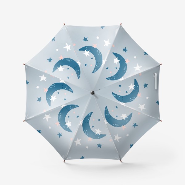 Зонт «Космический принт с луной и звездами»