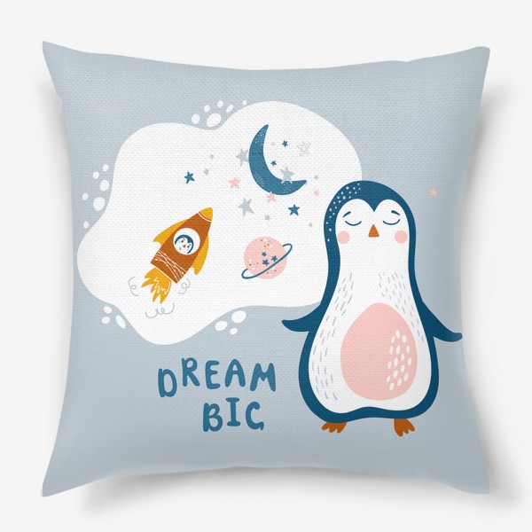 Подушка «Милый детский принт с пингвином»