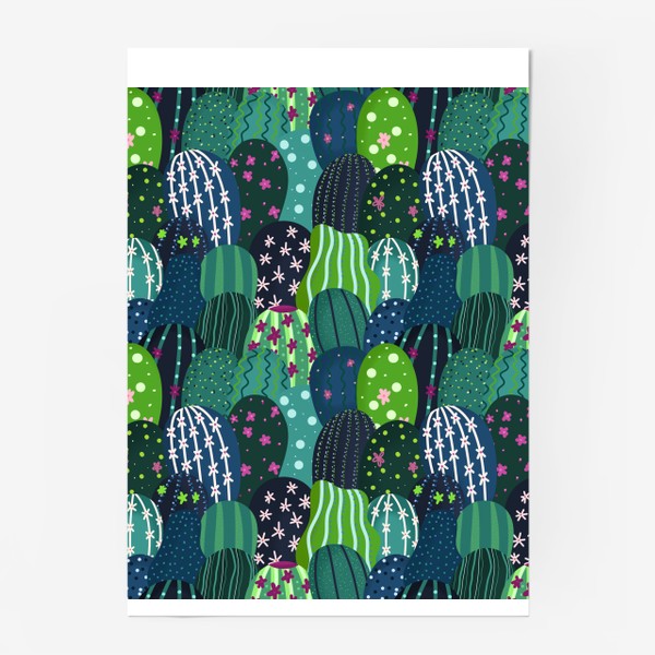 Постер «Разноцветные кактусы»