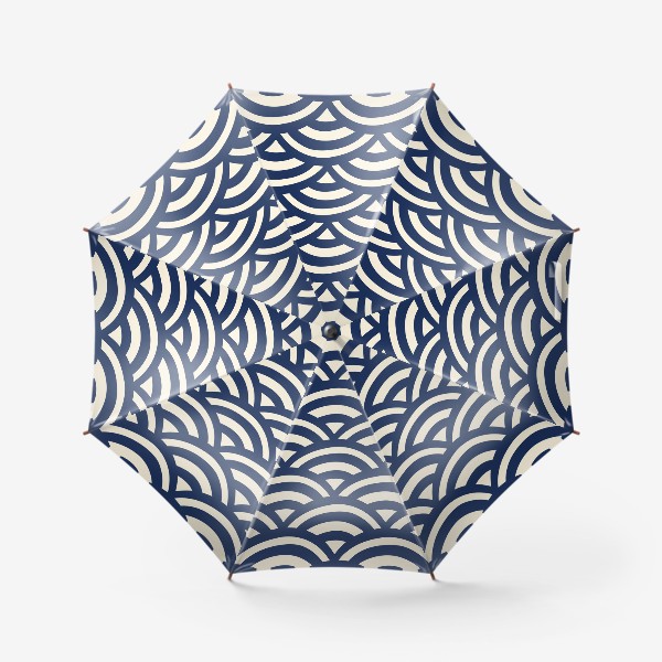 Зонт «Абстрактные волны синие линии»