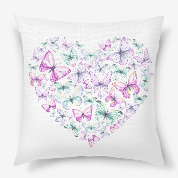 Подушка «Сердце из бабочек»
