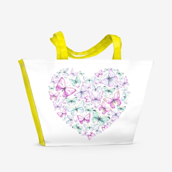 Пляжная сумка «Сердце из бабочек»